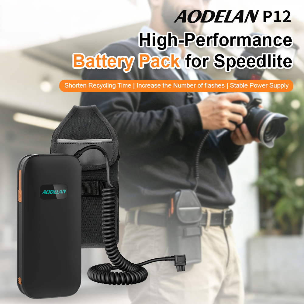Speedlite Flash External - AODELAN Przenośny Zewnętrzny Akumulator Bateria Power