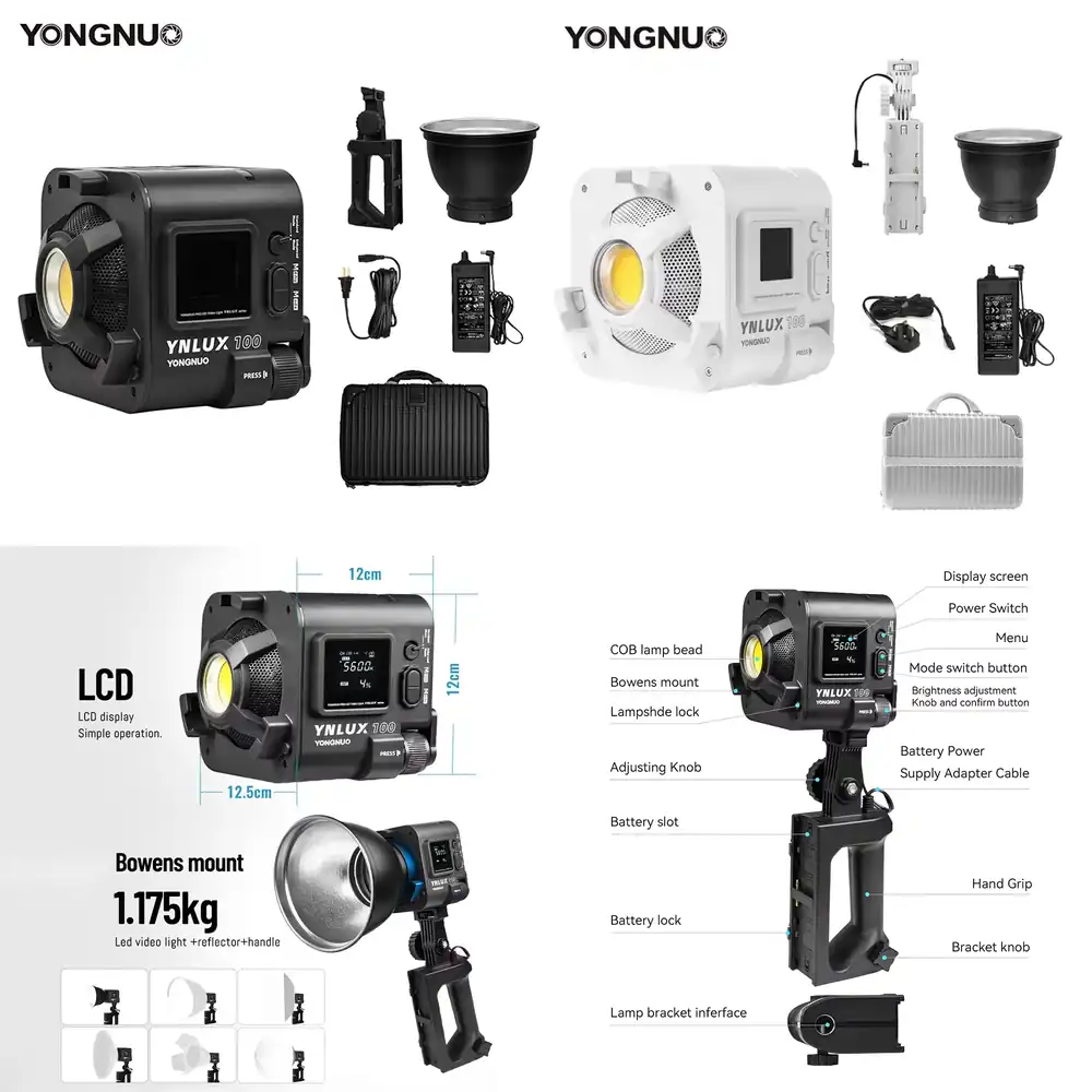 Photography Videos - YONGNUO YNLUX100 100W 3200K-5600K Kompaktowa, przenośna