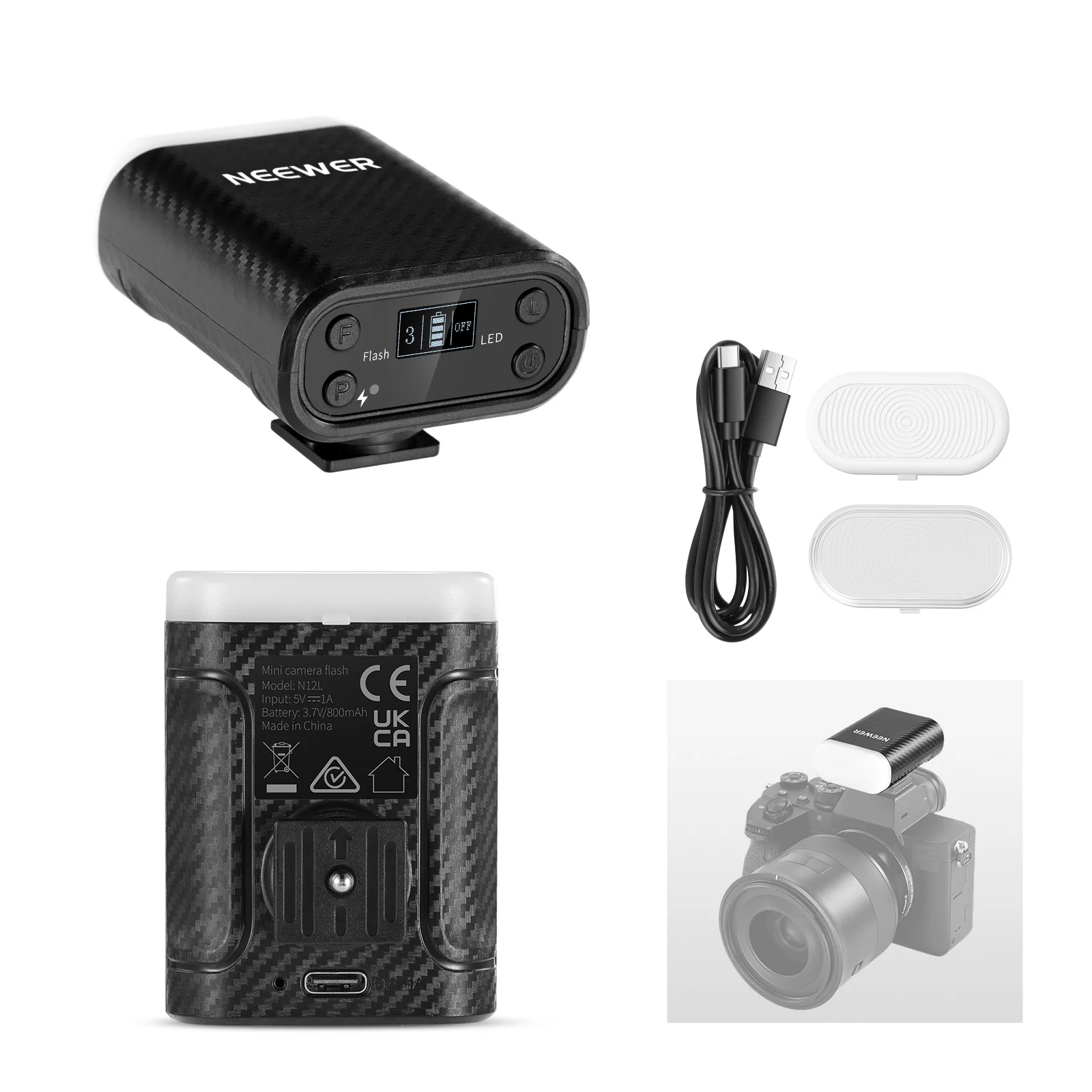 Speedlite Flash External - NEEWER N12L Mini przenośna lampa błyskowa